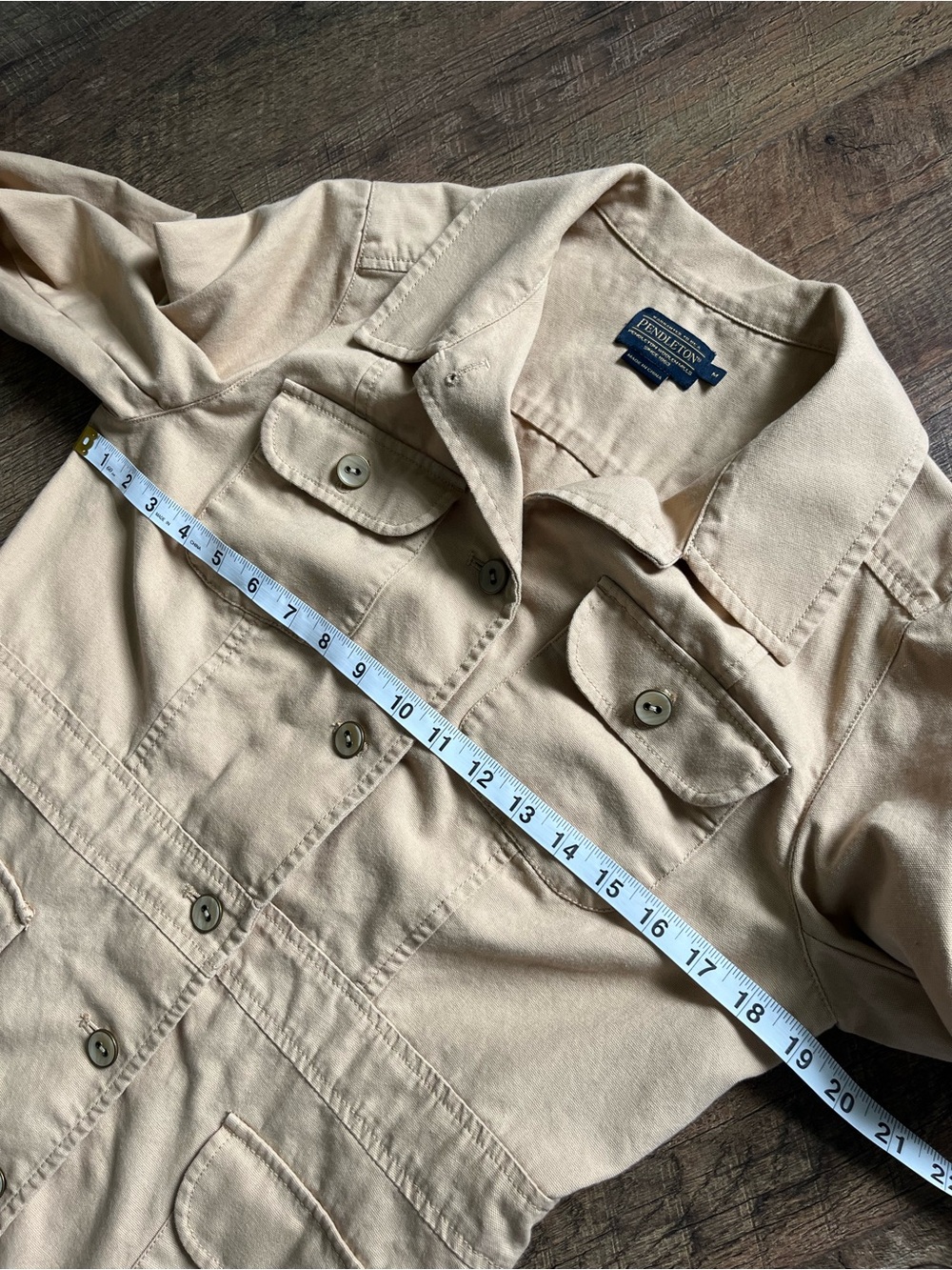 Pendleton Utility Jacket Women Tan Safari Jacket Button Front size medium - Picture 6 of 15